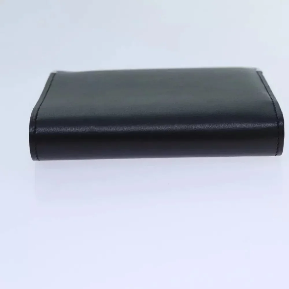 CARTIER Card Case Leather Black Auth